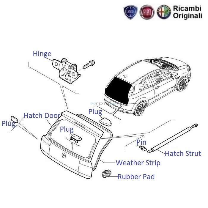 Fiat Grande Punto: Hatch Door, Struts Strip and Weather
