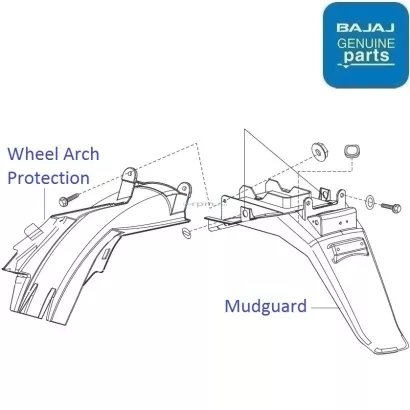 bajaj discover 100m mudguard price