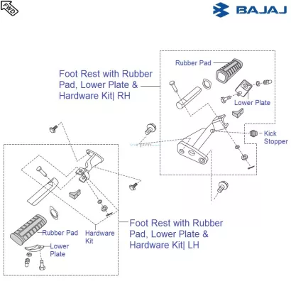 pulsar 150 footrest kit price