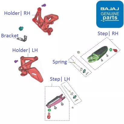 bajaj pulsar 150 foot bracket price