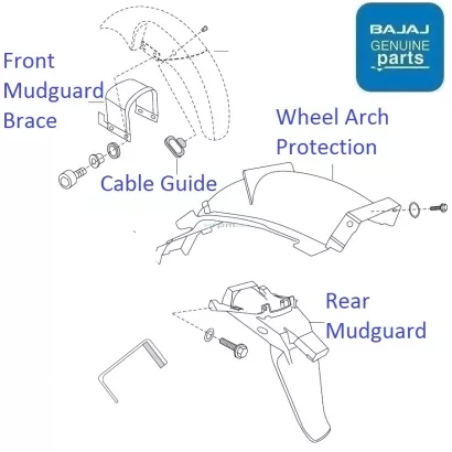 bajaj pulsar 180 front mudguard price