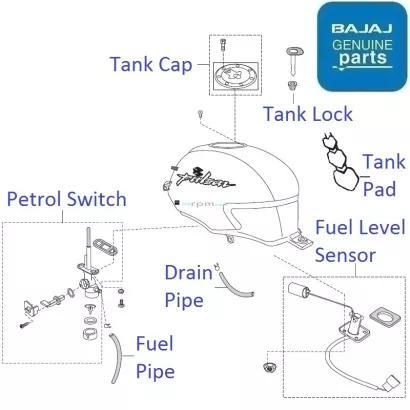 bajaj pulsar 180 fuel tank lock price