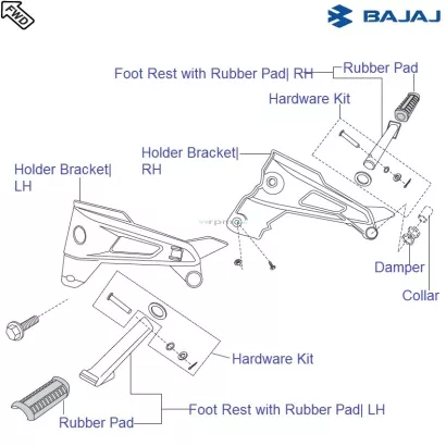 pulsar 150 footrest kit price