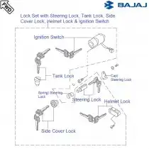 bajaj avenger 220 key lock set price